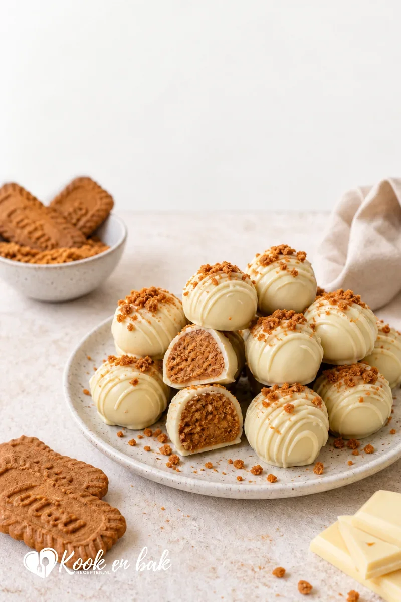 No Bake Speculoos Bonbons met mascarpone en witte chocolade