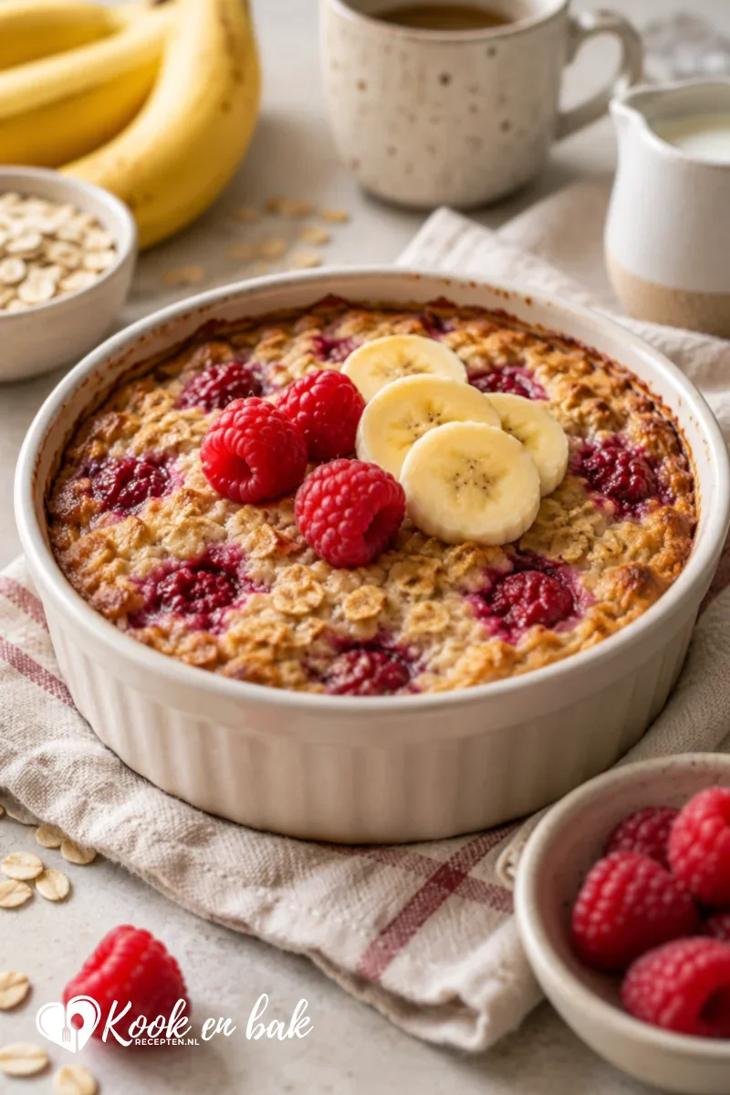 Baked oats met Frambozen en Banaan