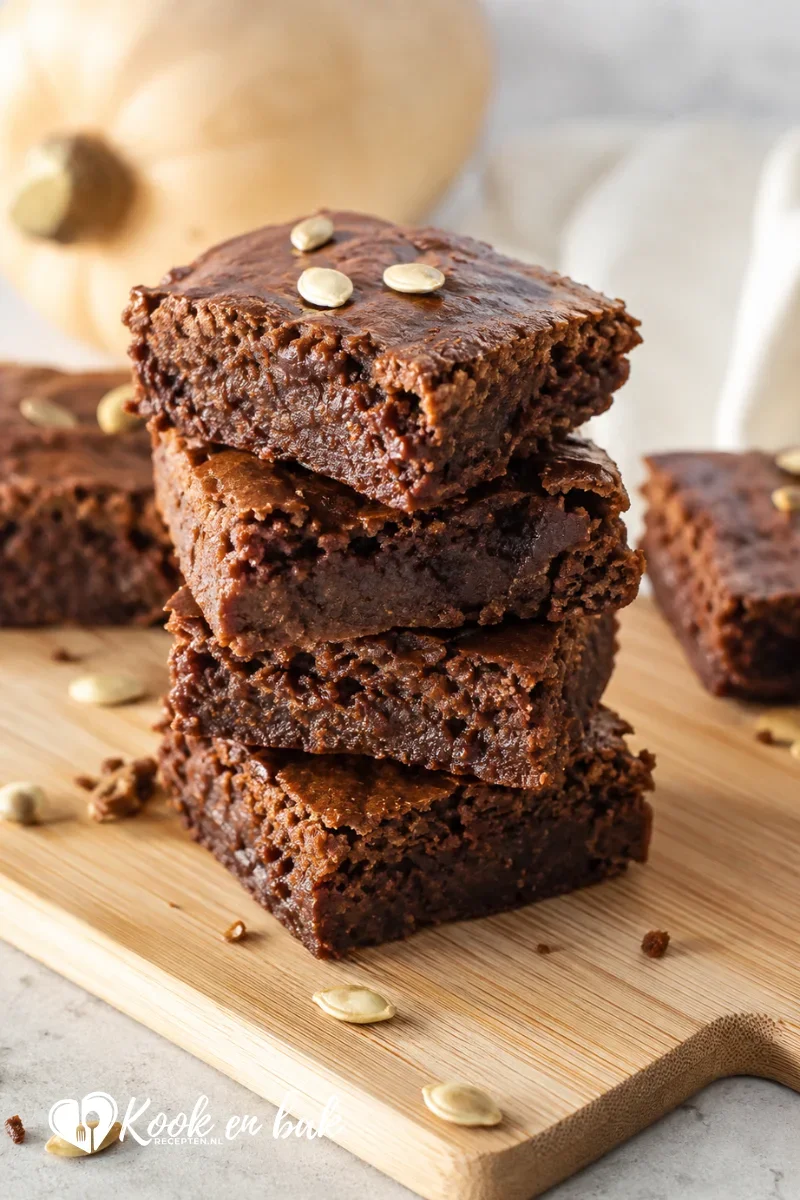 Low Calorie Brownies met Pompoen www.kookenbakrecepten.nl