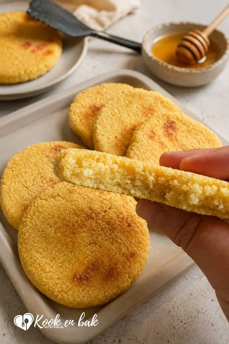Zachte Harcha recept met harde griesmeel www.kookenbakrecepten.nl