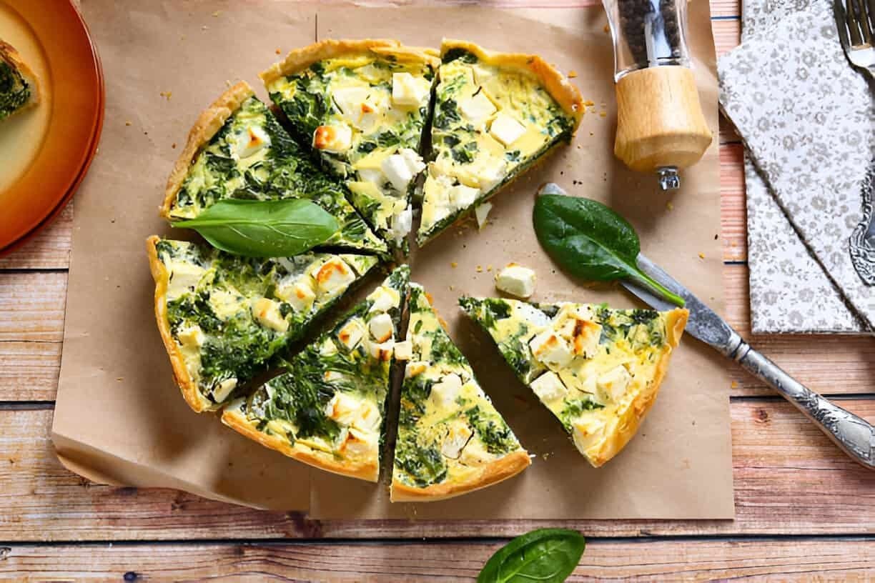 quiche met spinazie en feta