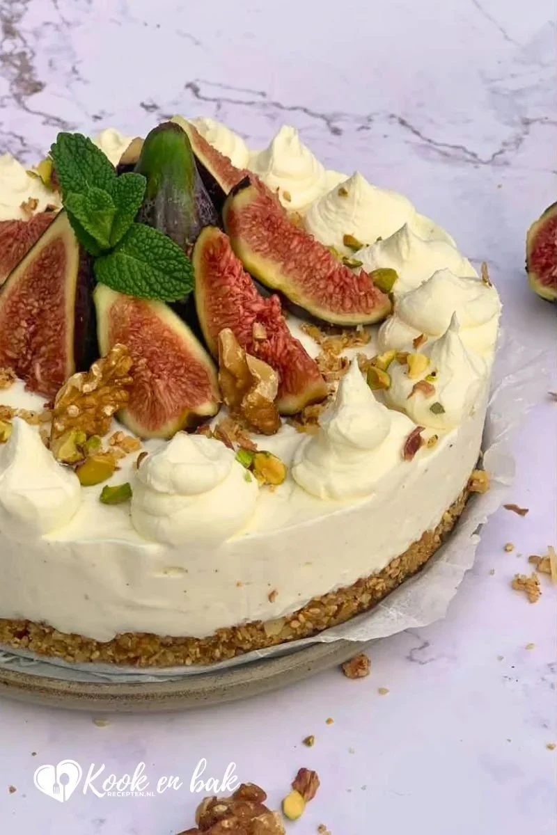 Gezonde No-Bake Vijgentaart www.kookenbakrecepten.nl