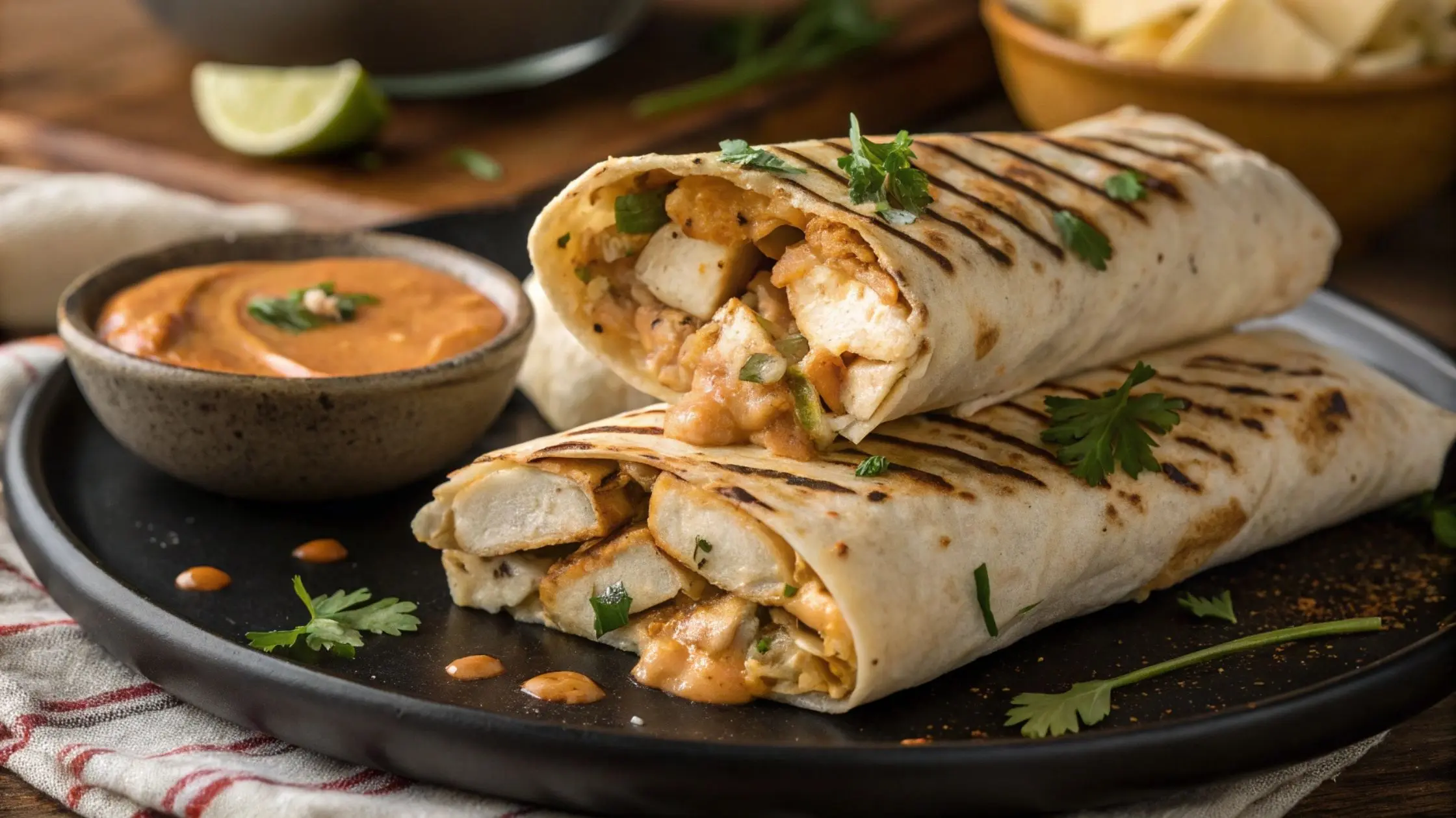 Wraps met kipsate