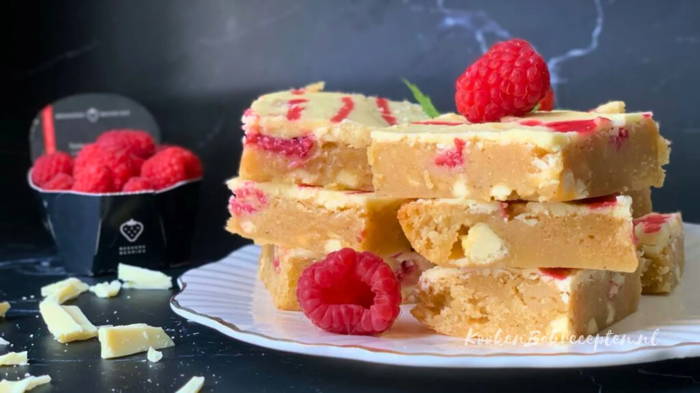 Frambozen blondies