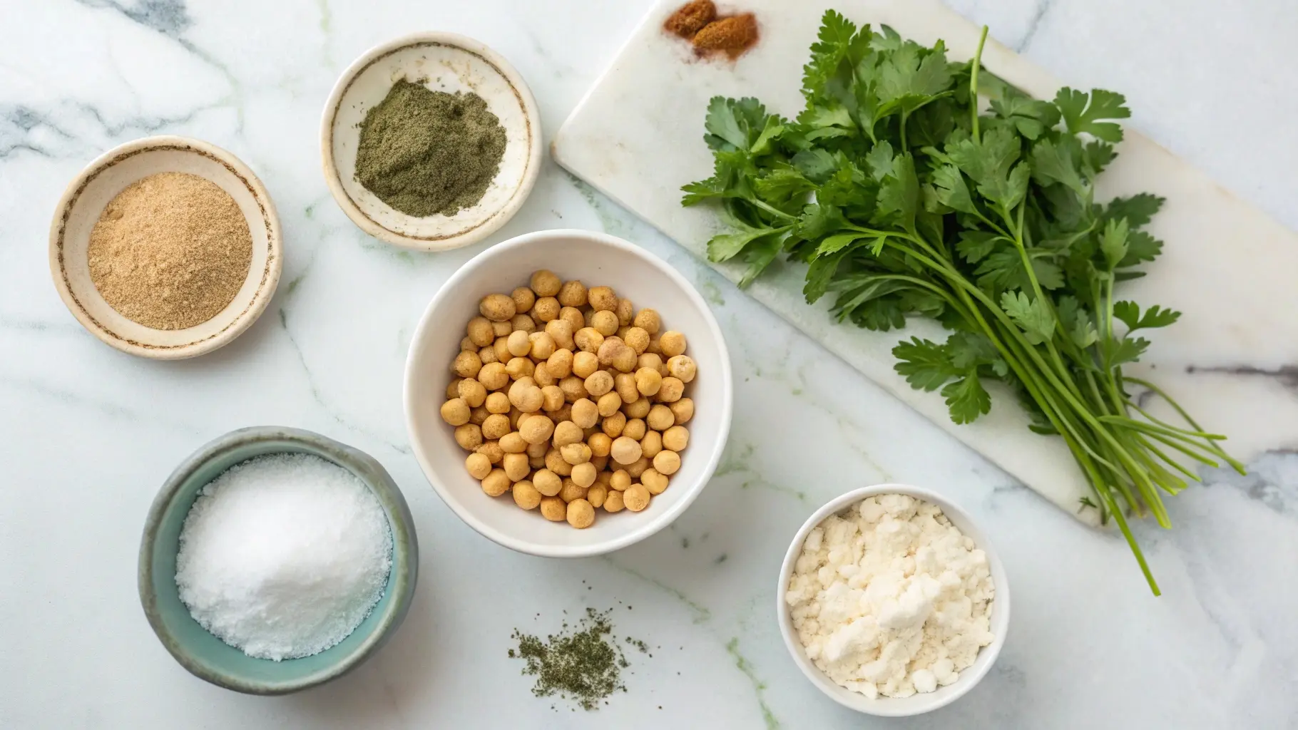 ingredienten zelfgemaakte falafel