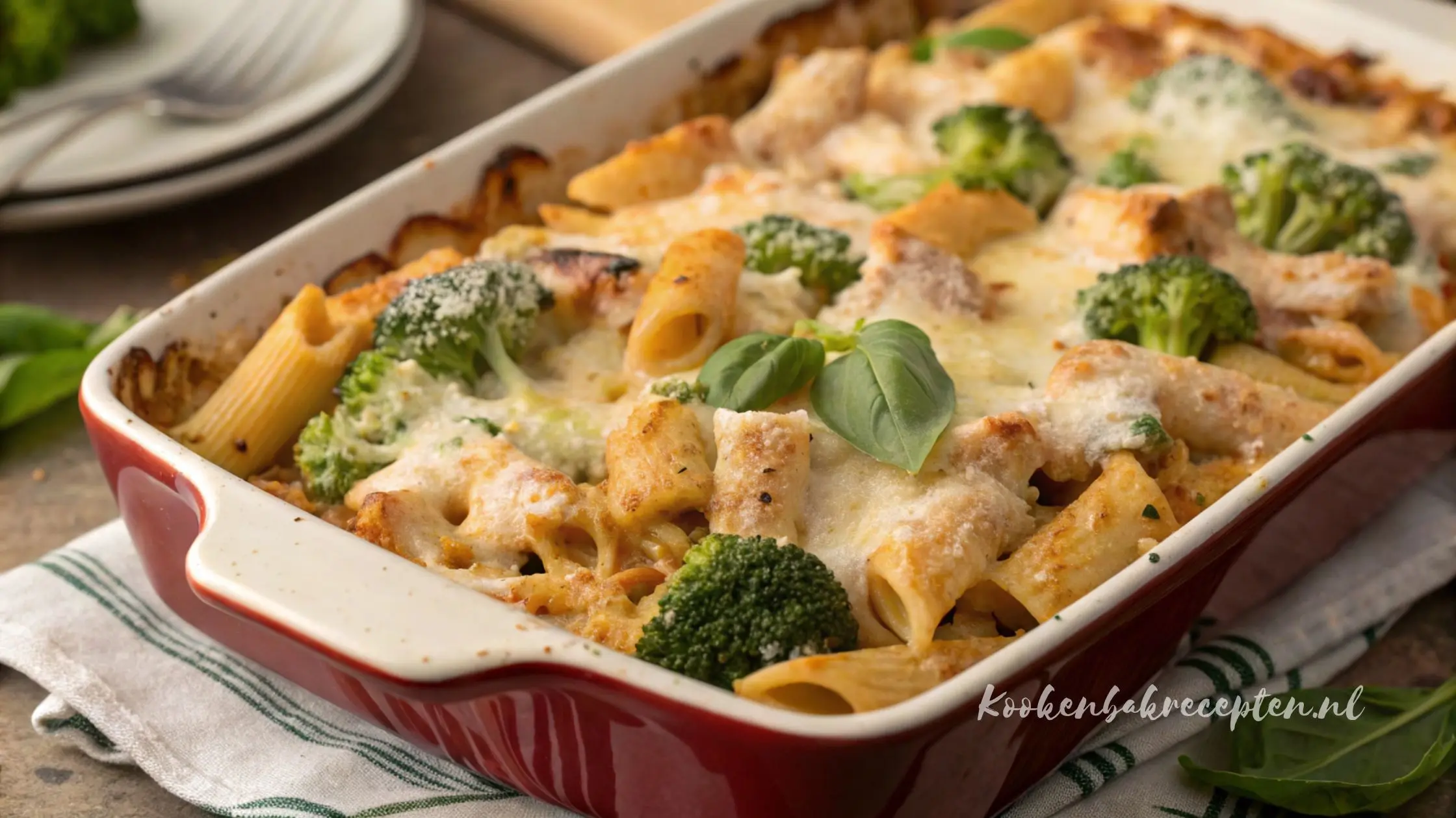 italiaanse ovenschotel met kip en broccoli