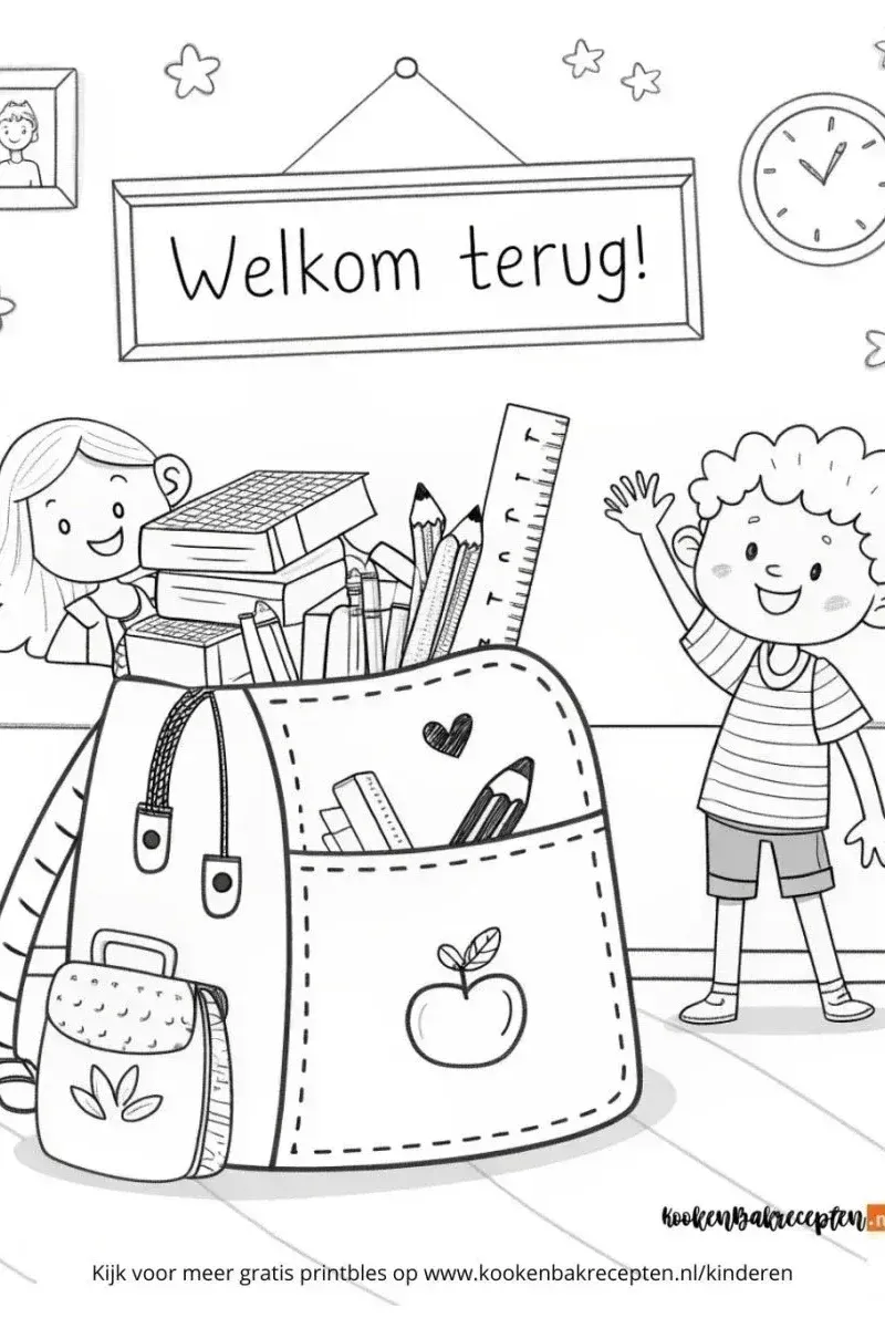 kleurplaat back to school