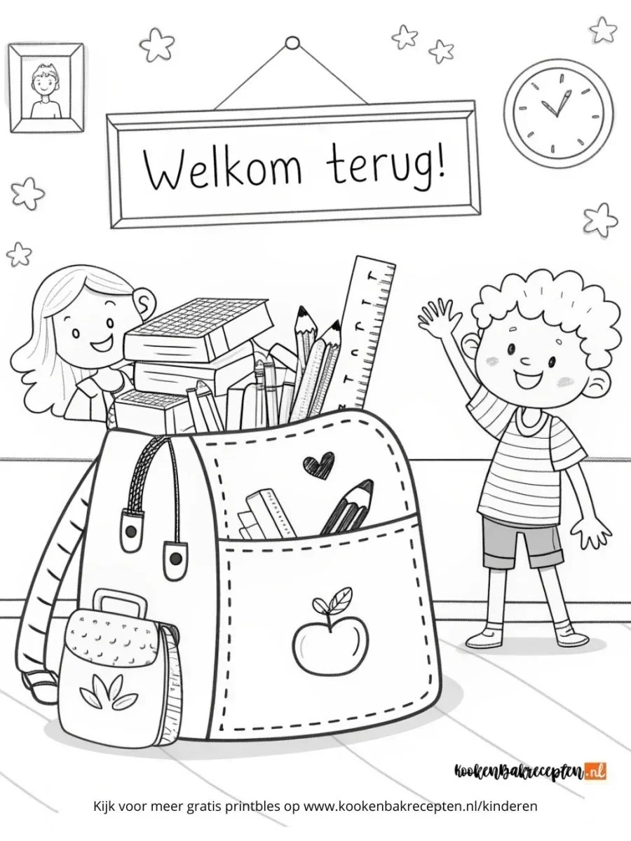 kleurplaat back to school