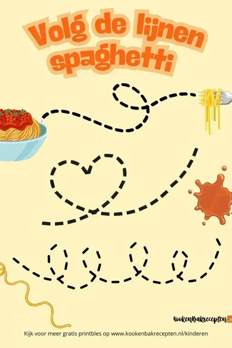 Volg de lijnen Spaghetti