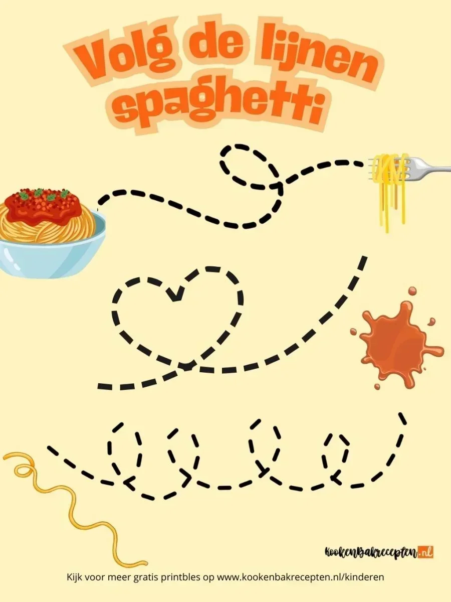 Volg de lijnen Spaghetti