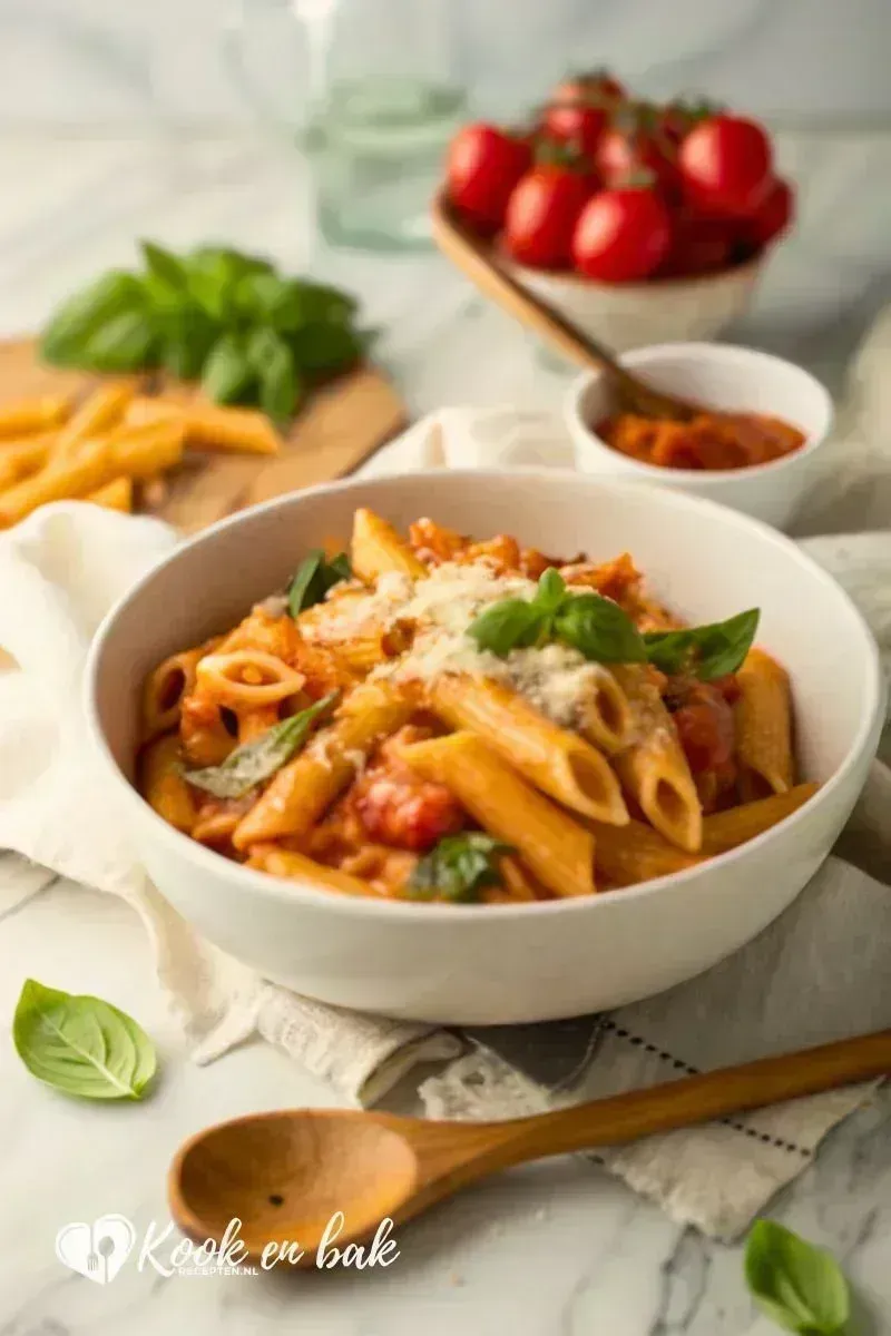 One Pot Pasta met tomaat en basilicum