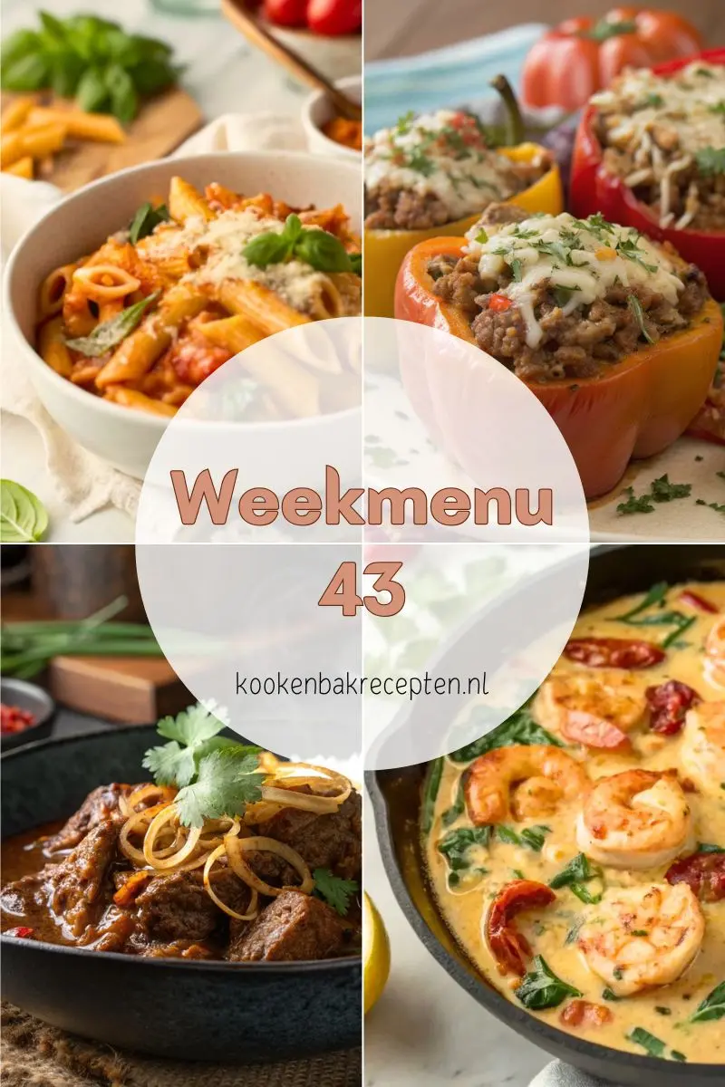 weekmenu 43 kookenbakrecepten.nl