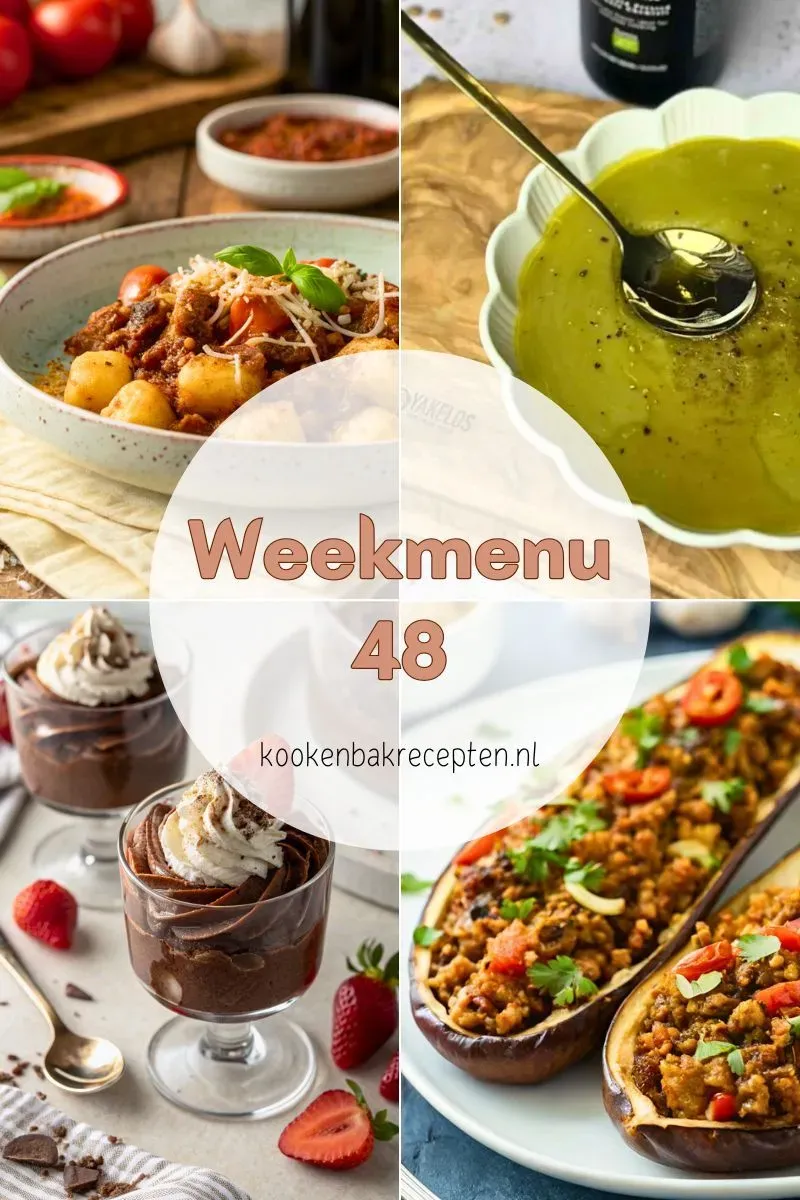 Weekmenu 48 Snelle recepten en lekker eten! kookenbakrecepten.nl