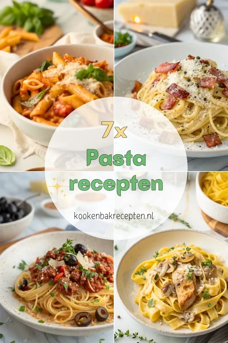 Wat eten we vandaag 7 makkelijke pasta’s www.kookenbakrecepten.nl