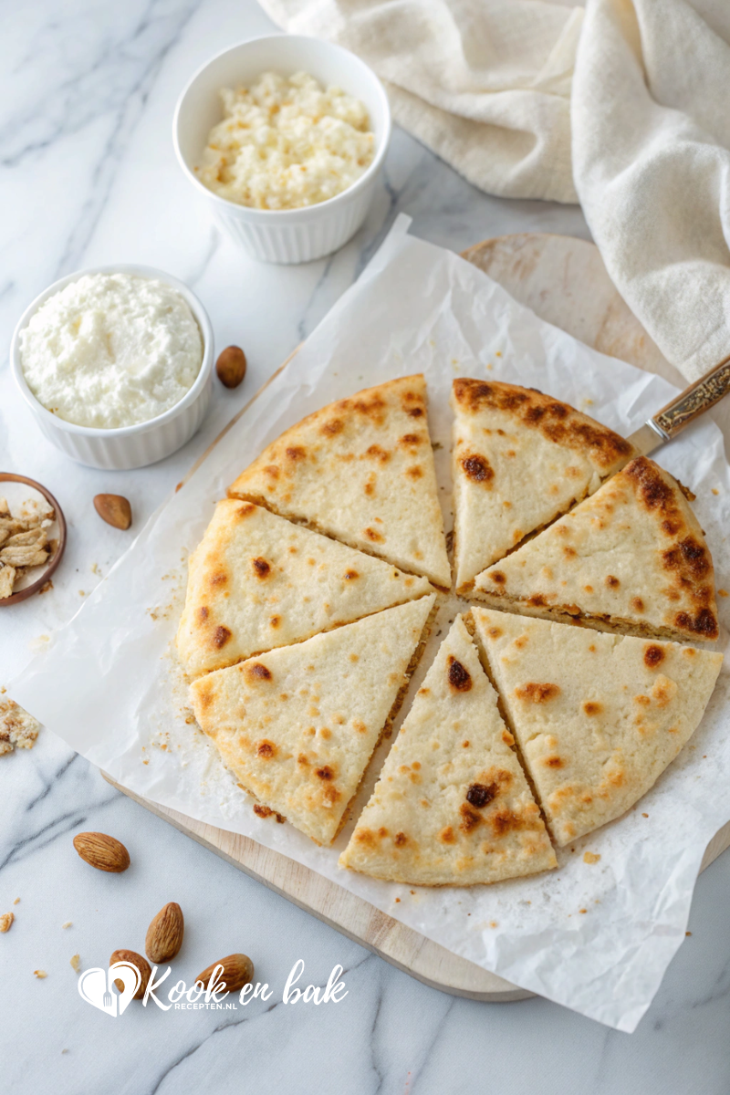 Cottage‑cheese flatbread (koolhydraatarm) www.kookenbakrecepten.nl