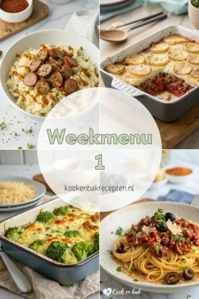 Weekmenu 1 - warm, gezond & vol smaak www.kookenbakrecepten.nl