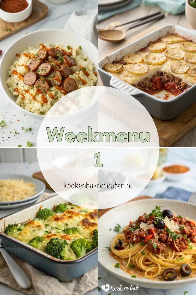 Weekmenu 1 - warm, gezond & vol smaak www.kookenbakrecepten.nl