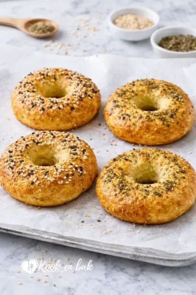 Koolhydraatarme glutenvrije bagels www.kookenbakrecepten.nl