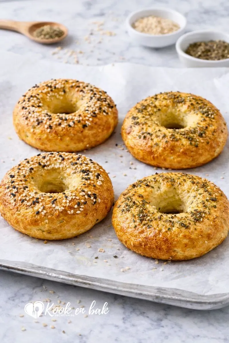 Koolhydraatarme glutenvrije bagels www.kookenbakrecepten.nl