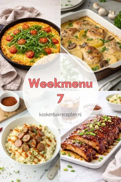 Weekmenu 7 www.kookenbakrecepten.nl