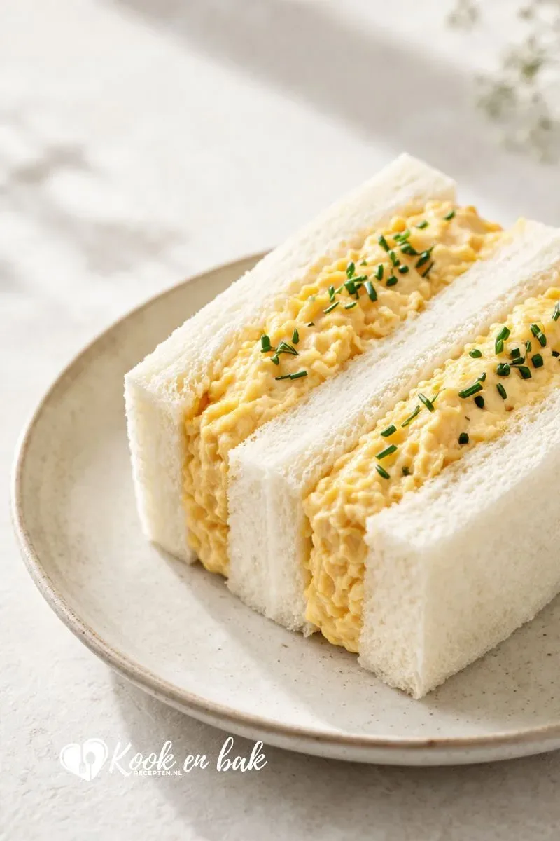 Tamago Sando Japanse eiersalade sandwich in 10 minuten www.kookenbakrecepten.nl