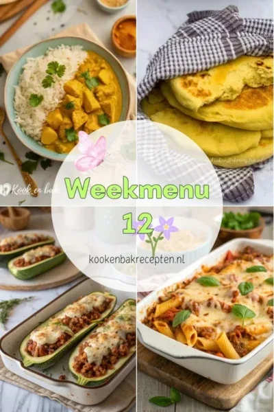 Weekmenu 12 www.kookenbakrecepten.nl
