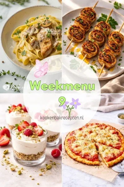 Weekmenu 9 Lente in je Bord www.kookenbakrecepten.nl