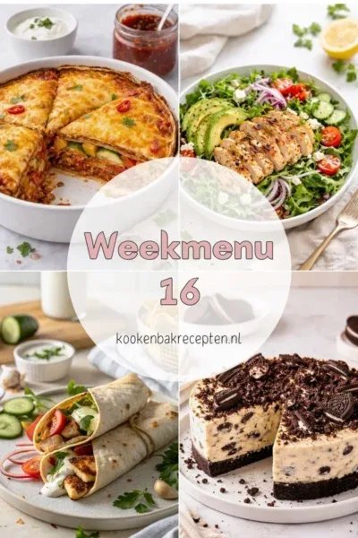 Weekmenu 16 www.kookenbakrecepten.nl