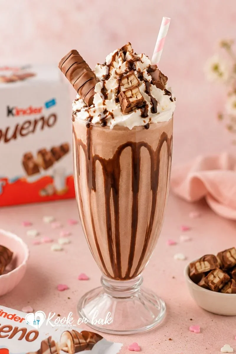 Kinder Bueno Milkshake recept www.kookenbakrecepten.nl