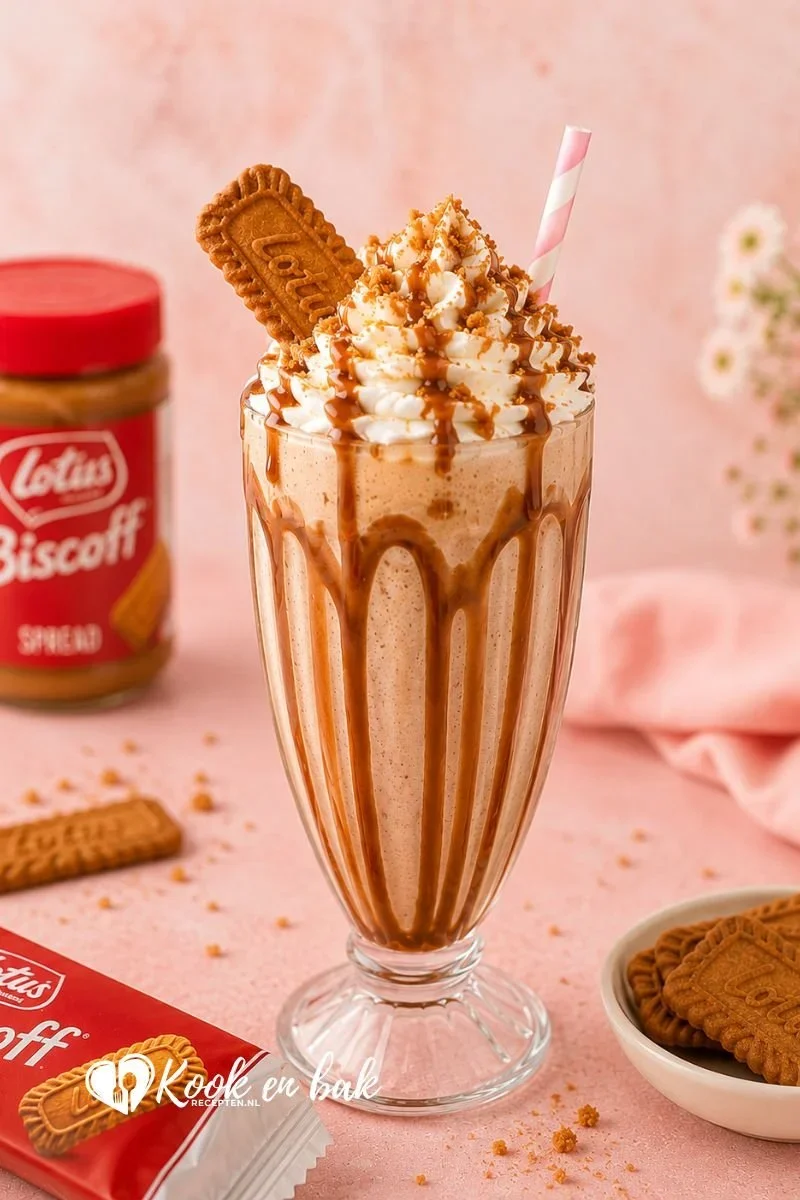 Lotus Biscoff Milkshake recept www.kookenbakrecepten.nl