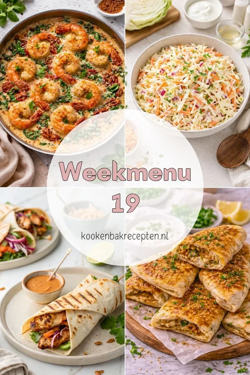 Weekmenu 19 www.kookenbakrecepten.nl
