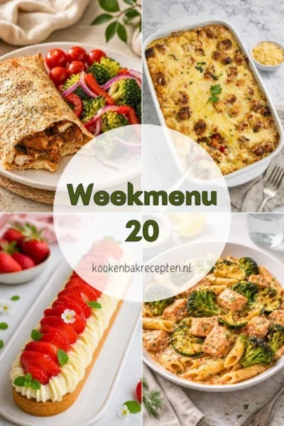 Weekmenu 20 www.kookenbakrecepten.nl
