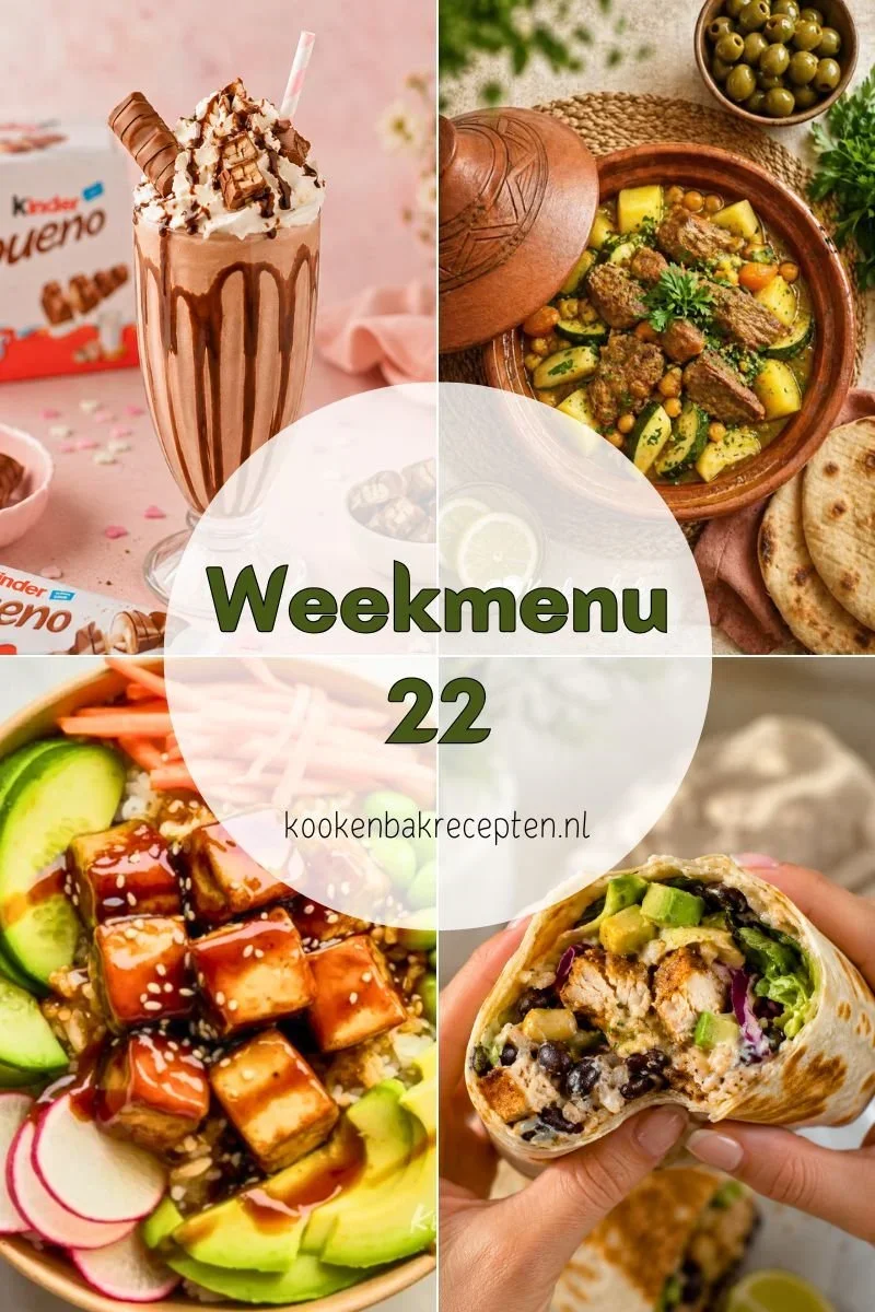 Weekmenu 22 Makkelijke zomerrecepten voor warme dagen www.kookenbakrecepten.nl
