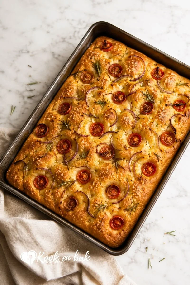 Zuurdesem focaccia recept www.kookenbakrecepten.nl
