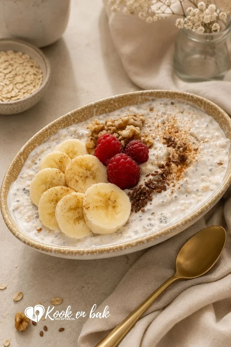 Overnight Oats met Ceylon Kaneel www.kookenbakrecepten.nl