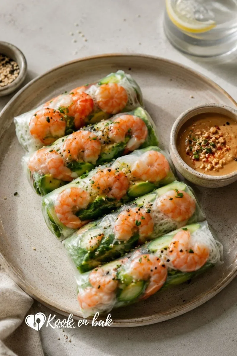 Vietnamese Spring Rolls met Gamba's www.kookenbakrecepten.nl