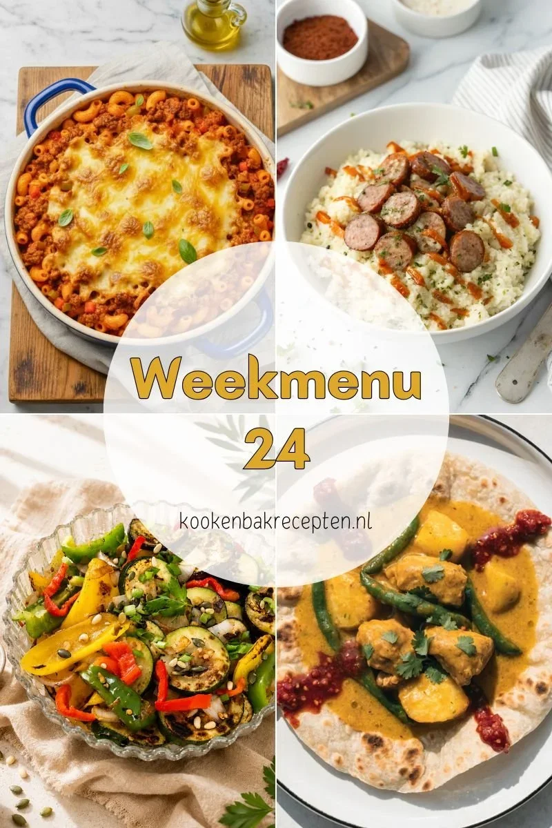 Weekmenu 24 www.kookenbakrecepten.nl