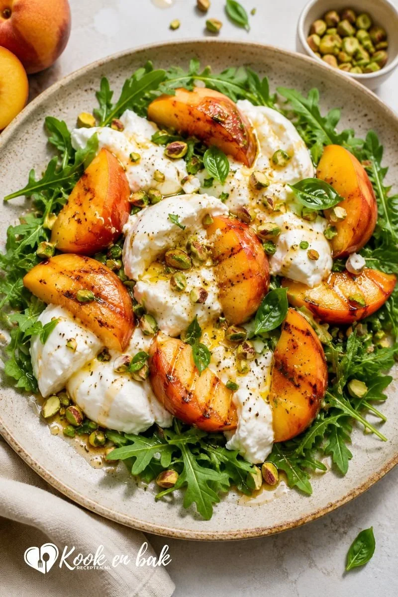 Perzik burrata salade www.kookenbakrecepten.nl (2)