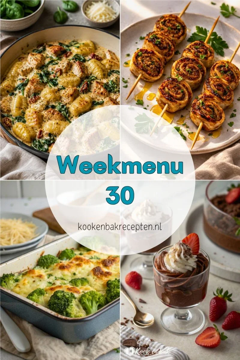 Weekmenu 30 www.kookenbakrecepten.nl