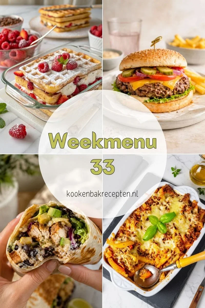 Weekmenu 33 – lekker zomers en vol makkelijke recepten www.kookenbakrecepten.nl