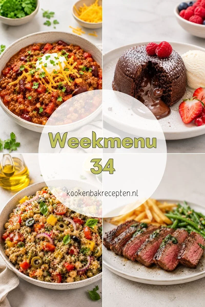 Weekmenu 34 www.kookenbakrecepten.nl