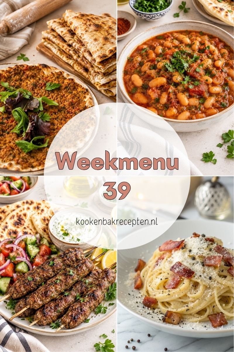 Weekmenu 39 lekker gevarieerd de nieuwe week in www.kookenbakrecepten.nl