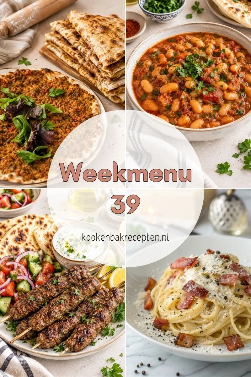 Weekmenu 39 lekker gevarieerd de nieuwe week in www.kookenbakrecepten.nl