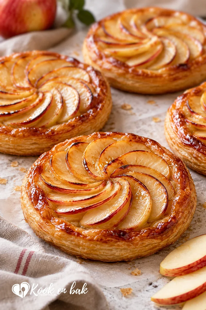 Appelkoek met amandelspijs en bladerdeeg