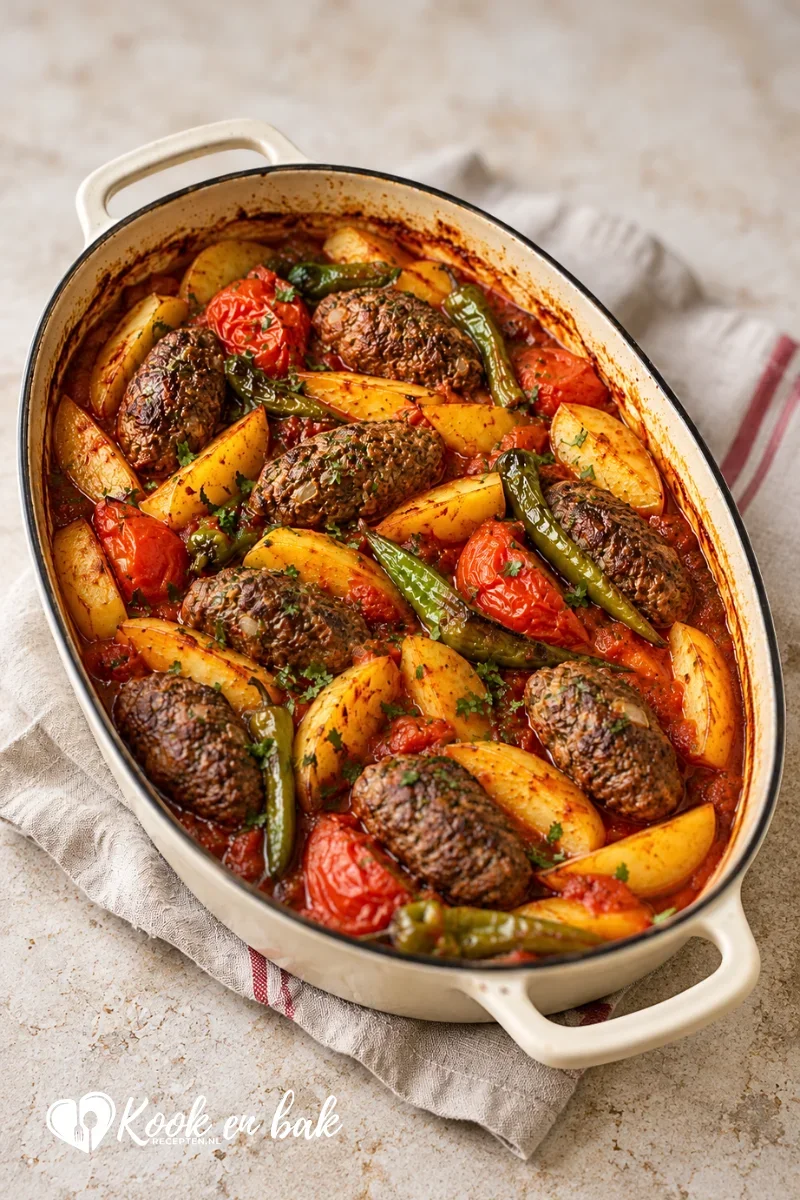 Turkse gehaktballetjes met aardappelen