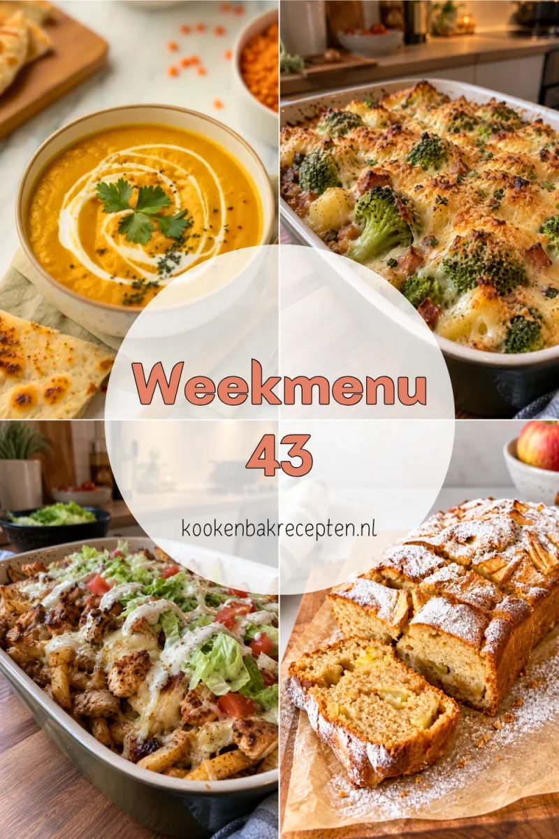 Weekmenu 43 warme recepten voor druilerige herfstdagen